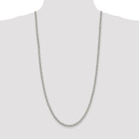 Sterling Silver 30" Rhodium-Plated 5mm Rolo Chain Necklace by Lumare Gioia