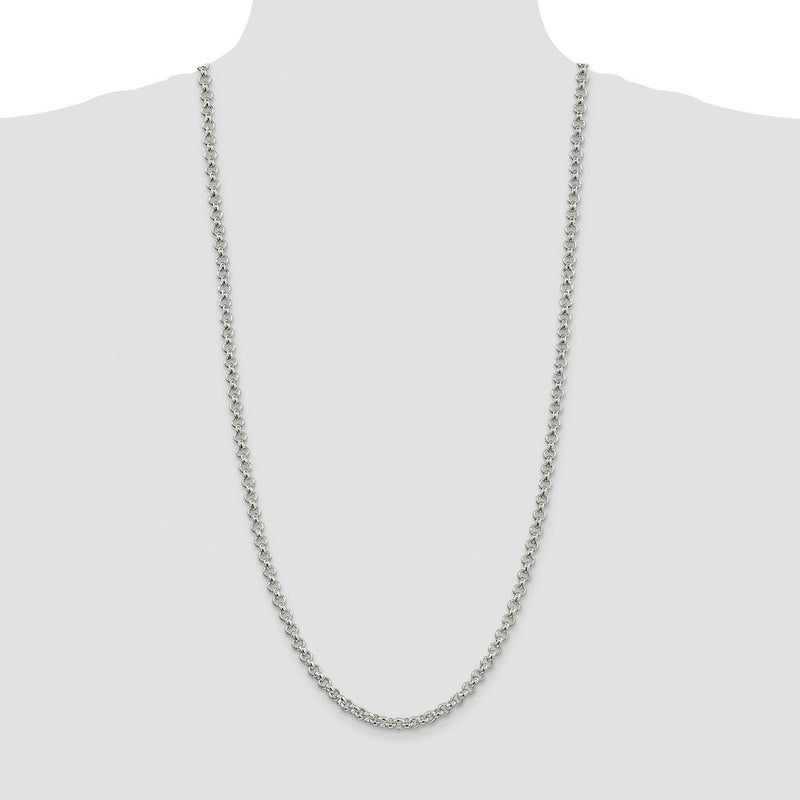 Sterling Silver 30" Rhodium-Plated 5mm Rolo Chain Necklace by Lumare Gioia