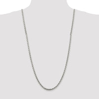 Sterling Silver 30" Rhodium-Plated Solid Rope Chain Necklace - 4.3mm Width by Lumare Gioia