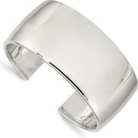 Sterling Silver 30mm Cuff Bangle Bracelet - Polished Finish by Lumare Gioia