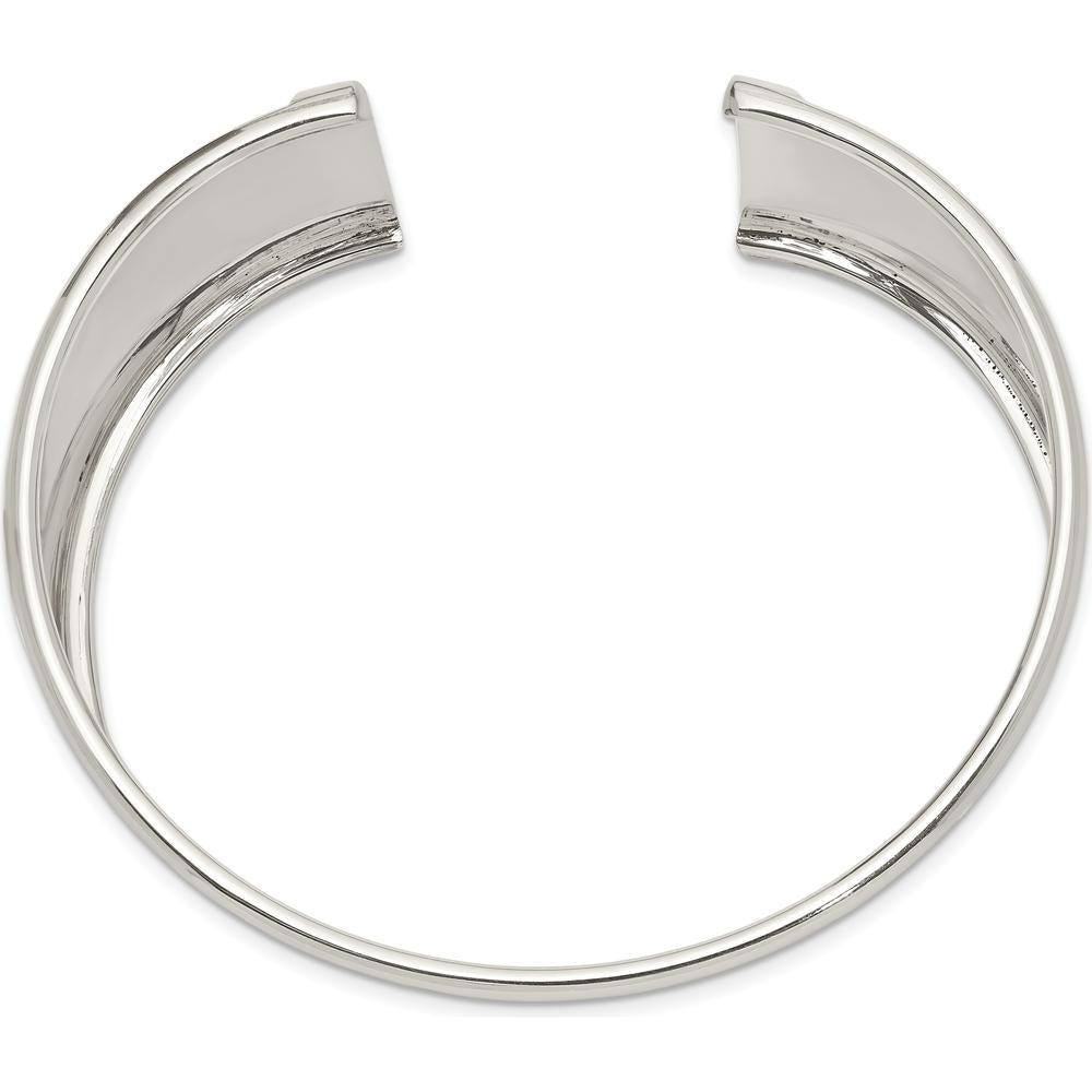 Sterling Silver 30mm Cuff Bangle Bracelet - Polished Finish by Lumare Gioia