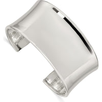 Sterling Silver 30mm Polished Cuff Bangle Bracelet for Women by Lumare Gioia