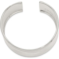 Sterling Silver 30mm Polished Cuff Bangle Bracelet for Women by Lumare Gioia