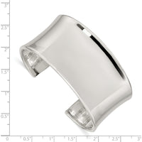Sterling Silver 30mm Polished Cuff Bangle Bracelet for Women by Lumare Gioia