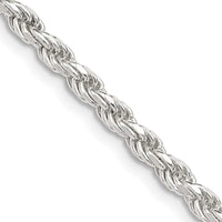 Sterling Silver 36" 3.2mm Diamond-Cut Rope Chain Necklace with Lobster Clasp by Lumare Gioia