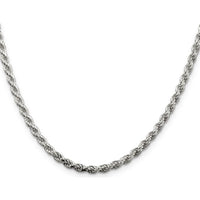 Sterling Silver 36" 3.2mm Diamond-Cut Rope Chain Necklace with Lobster Clasp by Lumare Gioia
