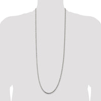 Sterling Silver 36" 3.2mm Diamond-Cut Rope Chain Necklace with Lobster Clasp by Lumare Gioia