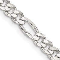 Sterling Silver 36" 4.5mm Figaro Chain with Polished Finish by Lumare Gioia