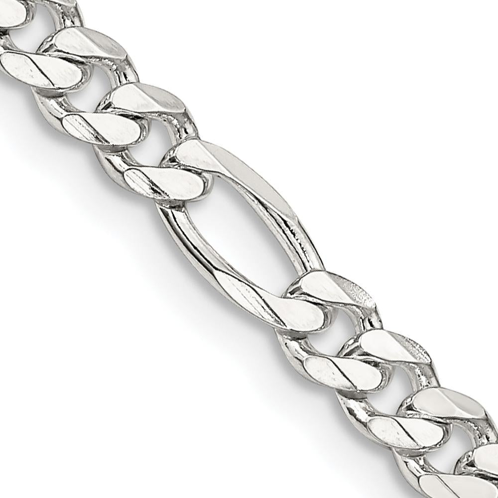 Sterling Silver 36" 4.5mm Figaro Chain with Polished Finish by Lumare Gioia