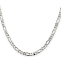 Sterling Silver 36" 4.5mm Figaro Chain with Polished Finish by Lumare Gioia