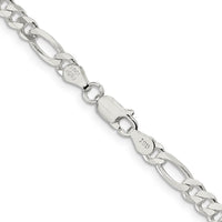 Sterling Silver 36" 4.5mm Figaro Chain with Polished Finish by Lumare Gioia