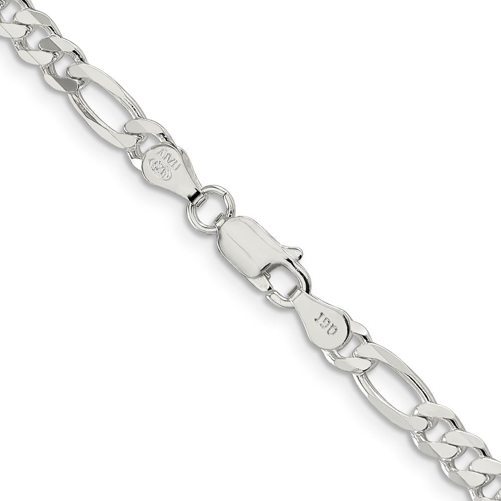 Sterling Silver 36" 4.5mm Figaro Chain with Polished Finish by Lumare Gioia