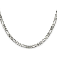Sterling Silver 36" 5.5mm Polished Figaro Chain Necklace by Lumare Gioia