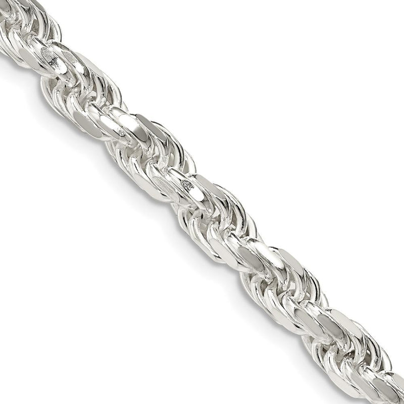 Sterling Silver 36" 5.75mm Diamond-Cut Rope Chain with Lobster Clasp by Lumare Gioia