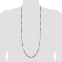 Sterling Silver 36" 5.75mm Diamond-Cut Rope Chain with Lobster Clasp by Lumare Gioia