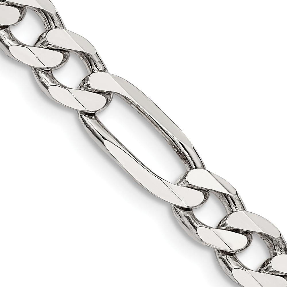 Sterling Silver 36" 6.75mm Figaro Chain with Lobster Clasp by Lumare Gioia