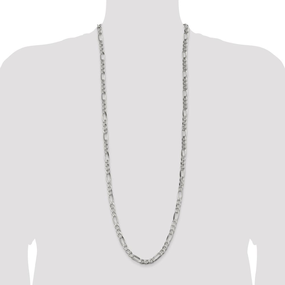 Sterling Silver 36" 6.75mm Figaro Chain with Lobster Clasp by Lumare Gioia