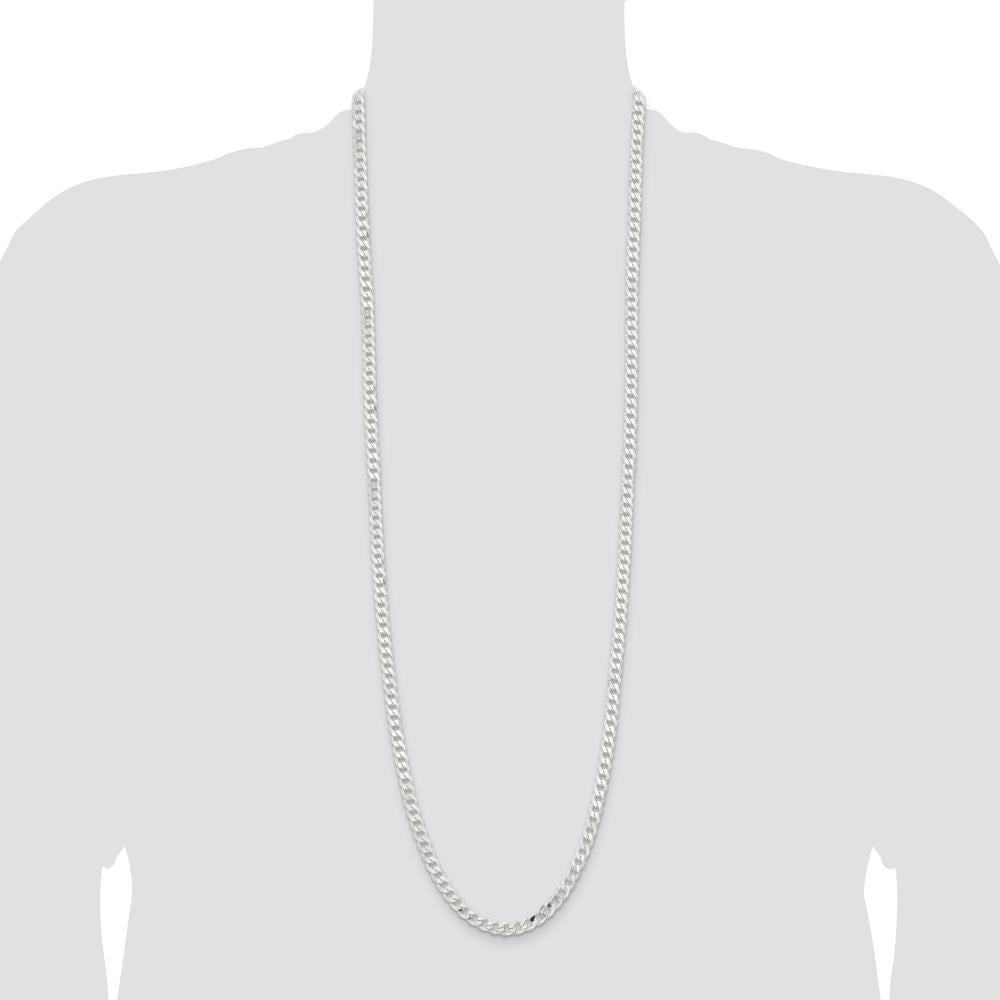 Sterling Silver 36" 6mm Polished Curb Chain with Lobster Clasp by Lumare Gioia