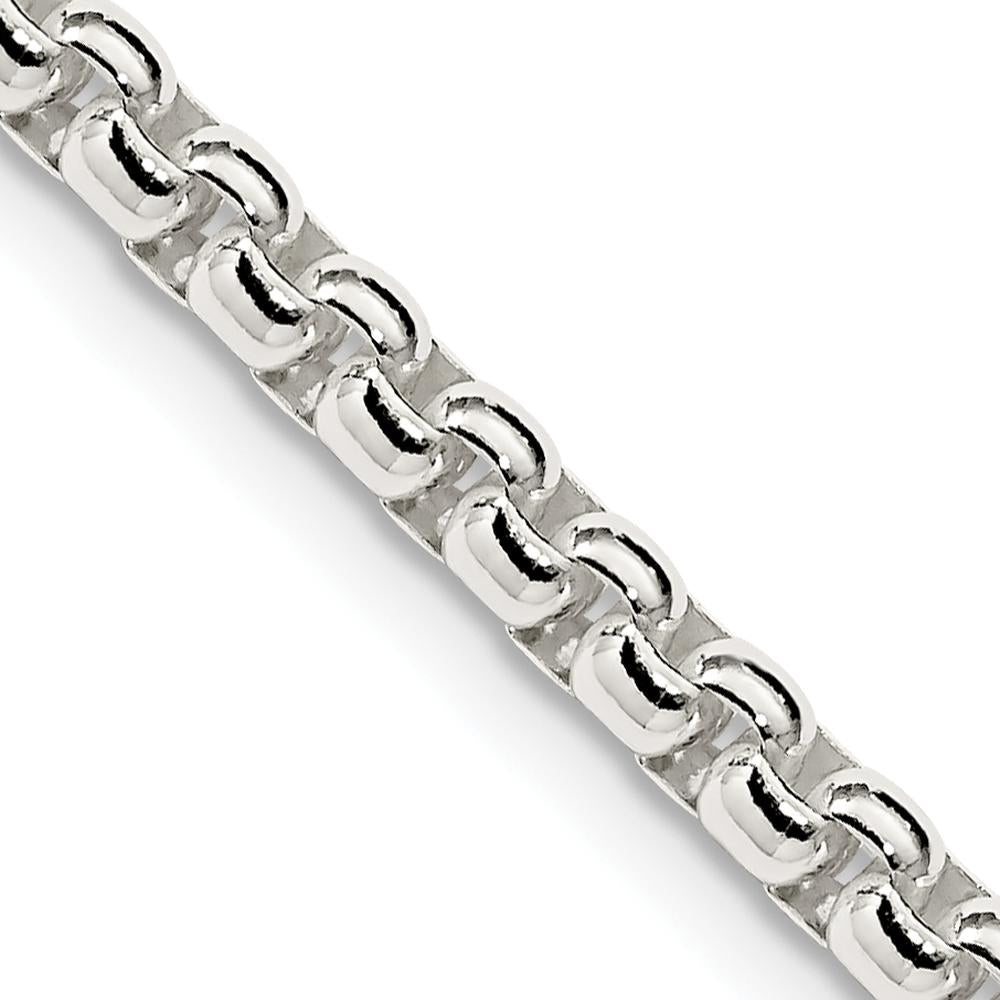 Sterling Silver 36" Box Chain Necklace - 3.6mm Width, Polished Finish by Lumare Gioia