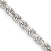 Sterling Silver 36" Diamond-Cut Rope Chain Necklace - 3.75mm Width by Lumare Gioia
