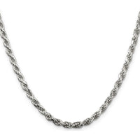 Sterling Silver 36" Diamond-Cut Rope Chain Necklace - 3.75mm Width by Lumare Gioia