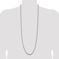 Sterling Silver 36" Diamond-Cut Rope Chain Necklace - 3.75mm Width by Lumare Gioia