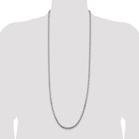 Sterling Silver 36" Diamond-Cut Rope Chain Necklace - Polished Finish by Lumare Gioia