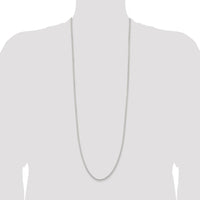 Sterling Silver 36" Polished Box Chain with Lobster Clasp - 2.6mm Width by Lumare Gioia