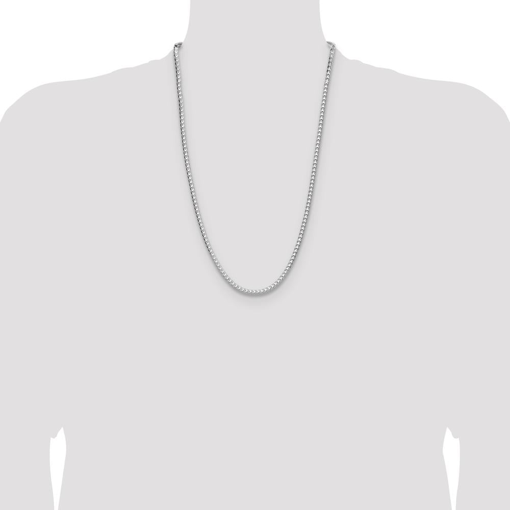 Sterling Silver 4.0mm Diamond-Cut Square Franco Chain - 26 Inch by Lumare Gioia