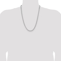 Sterling Silver 4.0mm Diamond-Cut Square Franco Chain Necklace - 24 Inches by Lumare Gioia
