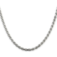 Sterling Silver 4.25mm Diamond-Cut Rope Chain Necklace - 20 Inches by Lumare Gioia