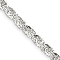 Sterling Silver 4.25mm Diamond-Cut Rope Chain Necklace - 22 Inches by Lumare Gioia