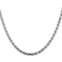 Sterling Silver 4.25mm Diamond-Cut Rope Chain with Rhodium Plating - 18 inch Length by Lumare Gioia