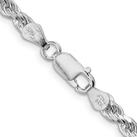 Sterling Silver 4.25mm Diamond-Cut Rope Chain with Rhodium Plating - 18 inch Length by Lumare Gioia