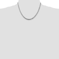 Sterling Silver 4.25mm Diamond-Cut Rope Chain with Rhodium Plating - 18 inch Length by Lumare Gioia