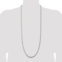 Sterling Silver 4.25mm Diamond-Cut Rope Necklace - 36" by Lumare Gioia