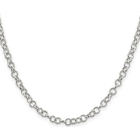 Sterling Silver 4.55mm Fancy Patterned Rolo Chain Necklace - 30 inches by Lumare Gioia