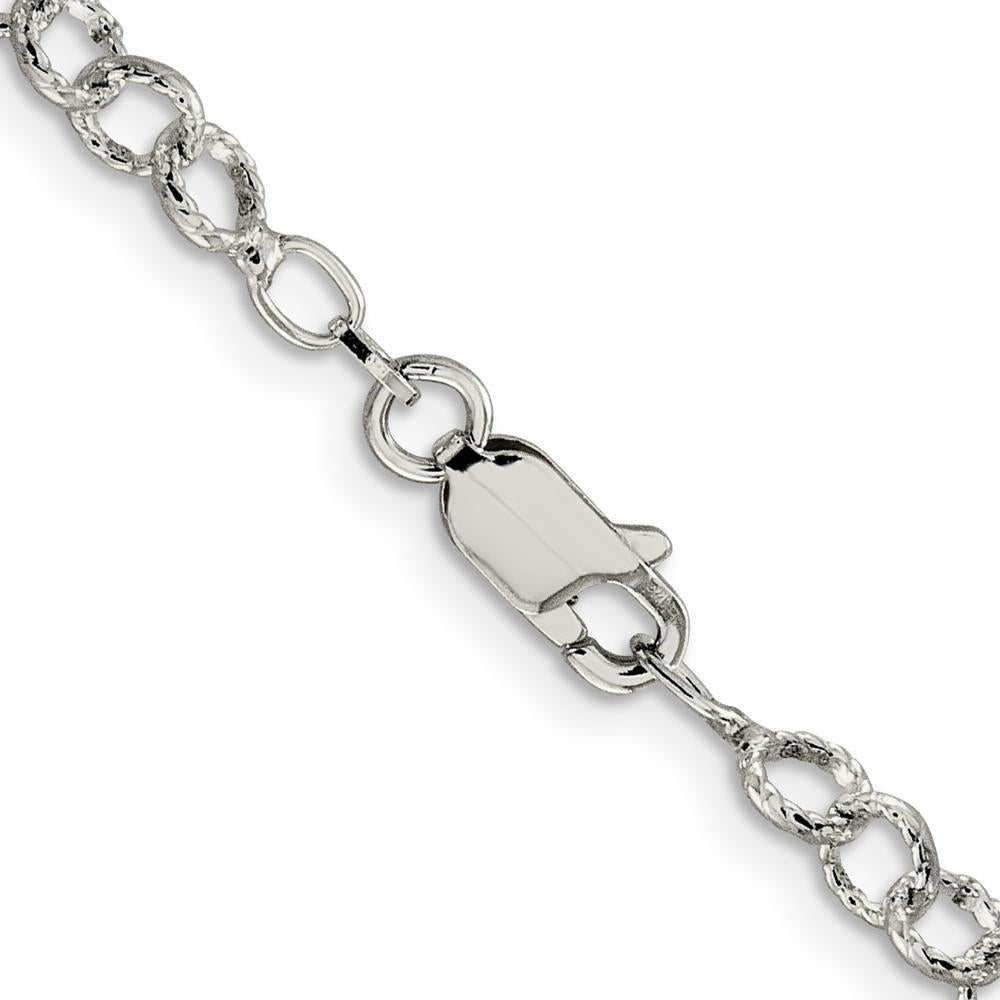 Sterling Silver 4.55mm Fancy Patterned Rolo Chain Necklace - 30 inches by Lumare Gioia