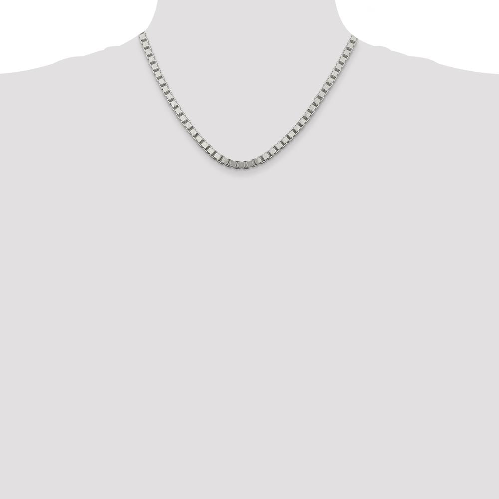 Sterling Silver 4.5mm Box Chain Necklace - 18 Inches by Lumare Gioia