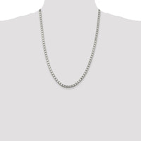 Sterling Silver 4.5mm Box Chain Necklace - 24 Inches with Polished Finish and Lobster Clasp by Lumare Gioia