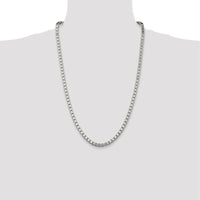 Sterling Silver 4.5mm Box Chain Necklace - 26 Inches with Lobster Clasp by Lumare Gioia