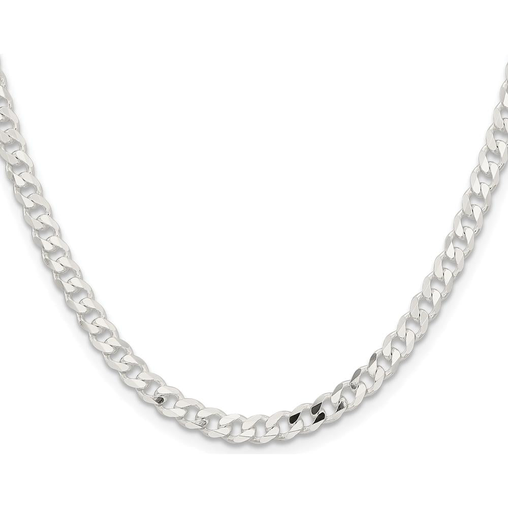 Sterling Silver 4.5mm Curb Chain - 36 inches with Polished Finish by Lumare Gioia