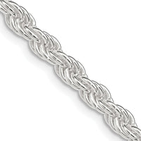Sterling Silver 4.5mm Solid Rope Chain Necklace - 24 inches, Polished Finish, Lobster Clasp by Lumare Gioia