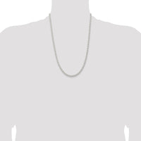 Sterling Silver 4.5mm Solid Rope Chain Necklace - 24 inches, Polished Finish, Lobster Clasp by Lumare Gioia