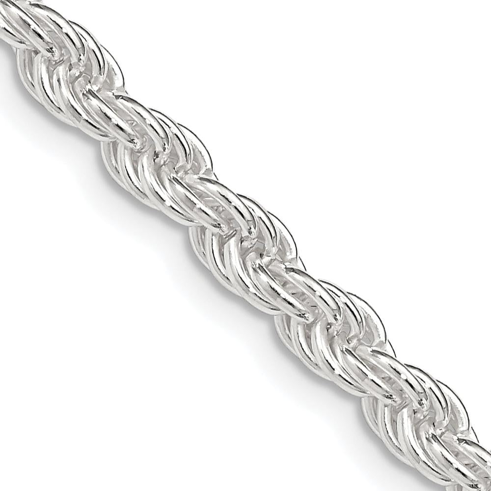 Sterling Silver 4.5mm Solid Rope Chain Necklace - 26 Inches Length by Lumare Gioia