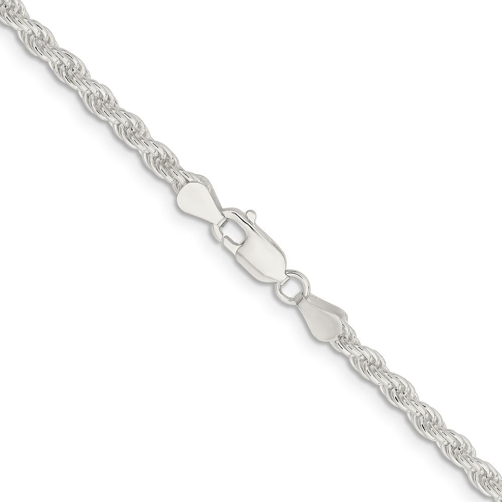 Sterling Silver 4.5mm Solid Rope Chain Necklace - 26 Inches Length by Lumare Gioia