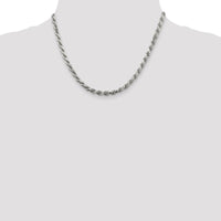 Sterling Silver 4.6mm Diamond-Cut Rope Chain Necklace - 18 inches by Lumare Gioia