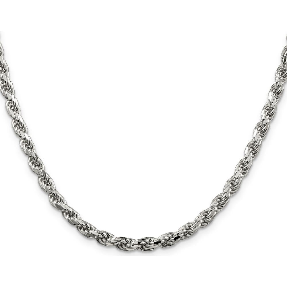 Sterling Silver 4.6mm Diamond-Cut Rope Chain Necklace - 20" by Lumare Gioia