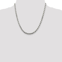 Sterling Silver 4.6mm Diamond-Cut Rope Chain Necklace - 20" by Lumare Gioia