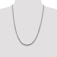 Sterling Silver 4.6mm Diamond-Cut Rope Chain Necklace - 24 Inches by Lumare Gioia